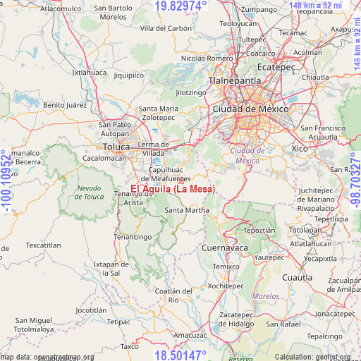 El Águila (La Mesa) on map