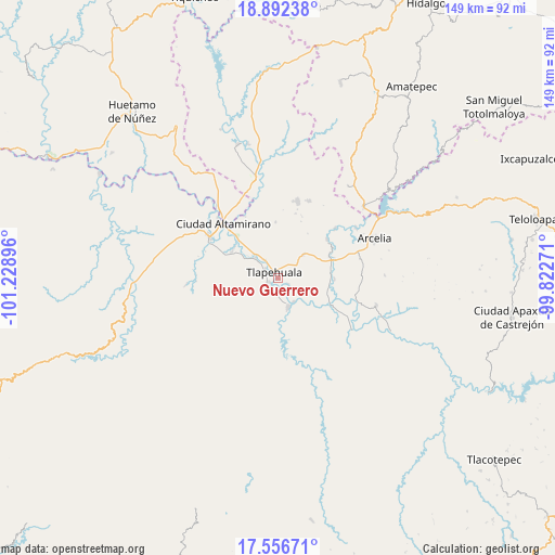 Nuevo Guerrero on map