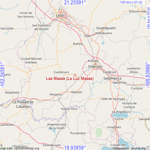 Las Masas (La Luz Masas) on map