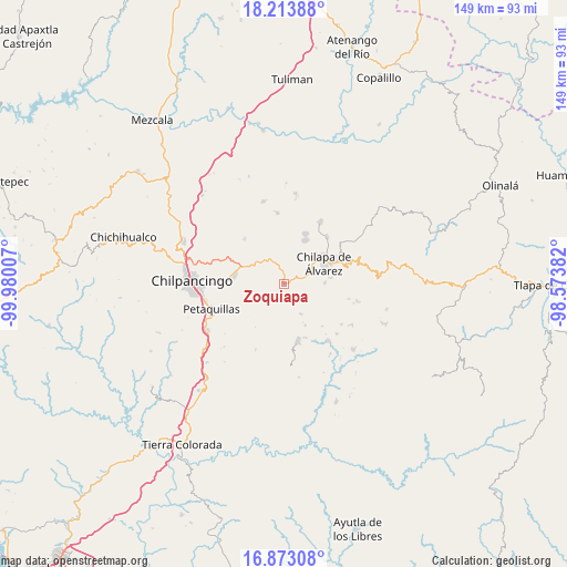 Zoquiapa on map