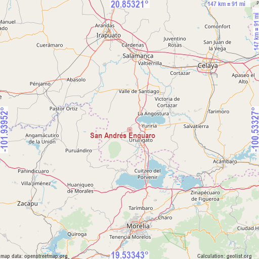 San Andrés Enguaro on map