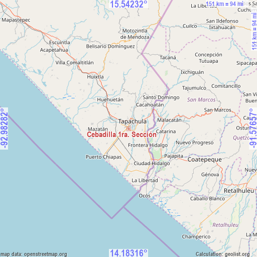 Cebadilla 1ra. Sección on map