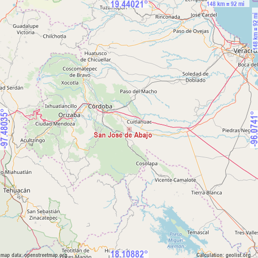 San José de Abajo on map