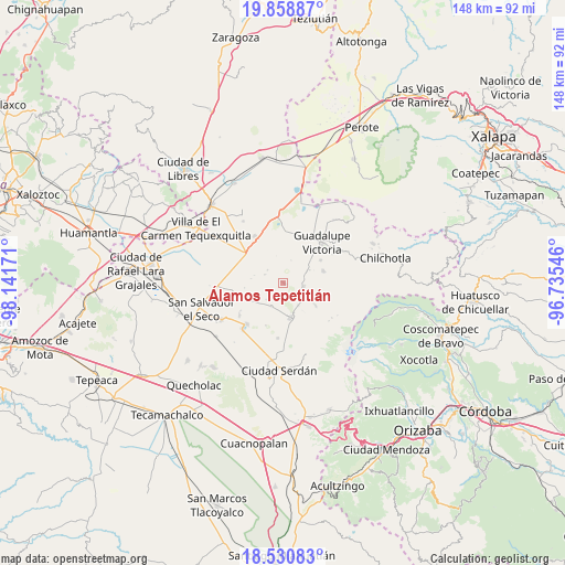 Álamos Tepetitlán on map