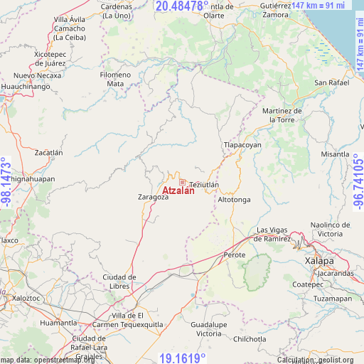 Atzalán on map