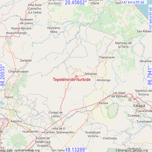Tepeteno de Iturbide on map