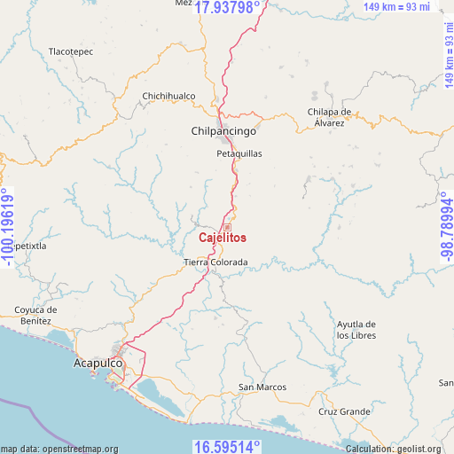 Cajelitos on map