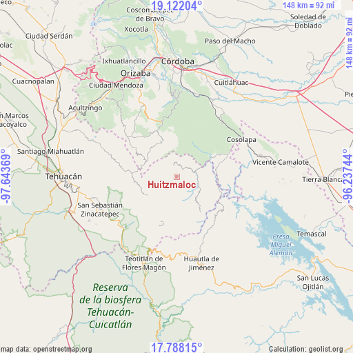 Huitzmaloc on map