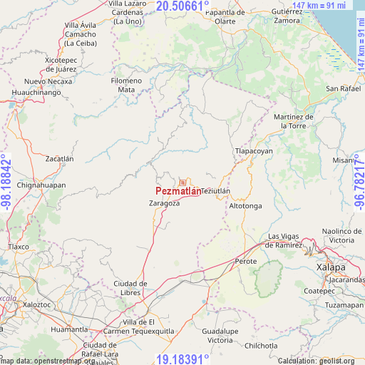 Pezmatlán on map