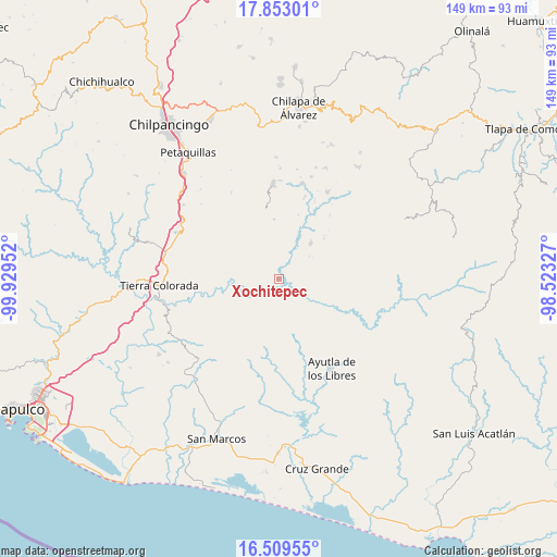 Xochitepec on map