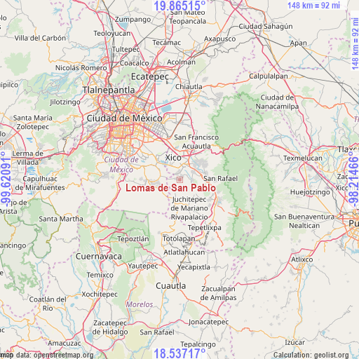 Lomas de San Pablo on map