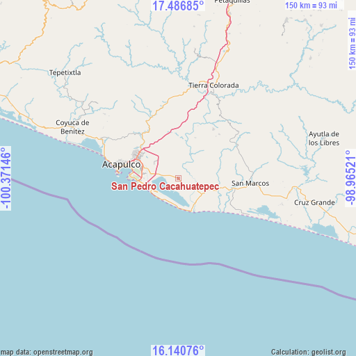 San Pedro Cacahuatepec on map