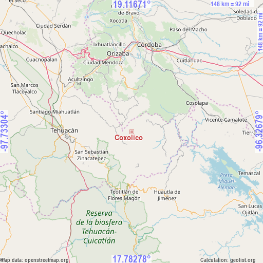 Coxolico on map