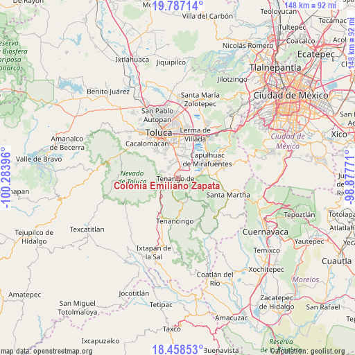 Colonia Emiliano Zapata on map