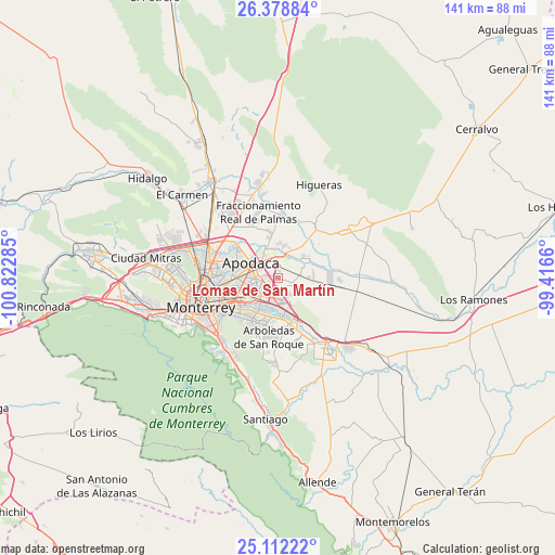 Lomas de San Martín on map