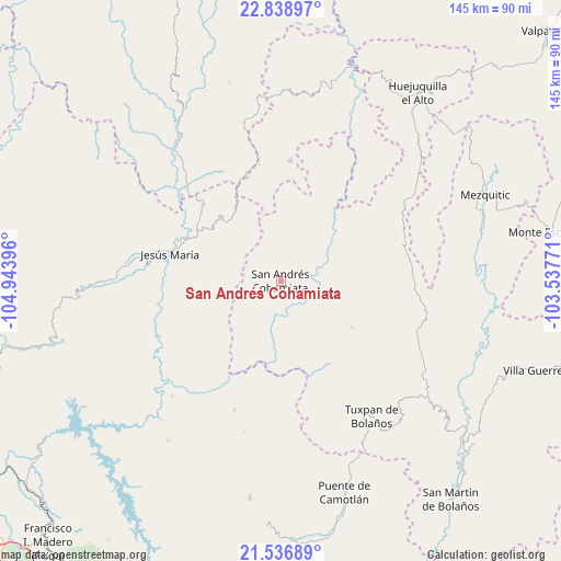 San Andrés Cohamiata on map