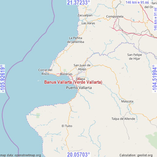 Banus Vallarta (Verde Vallarta) on map