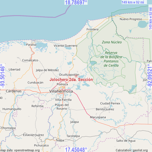 Jolochero 2da. Sección on map
