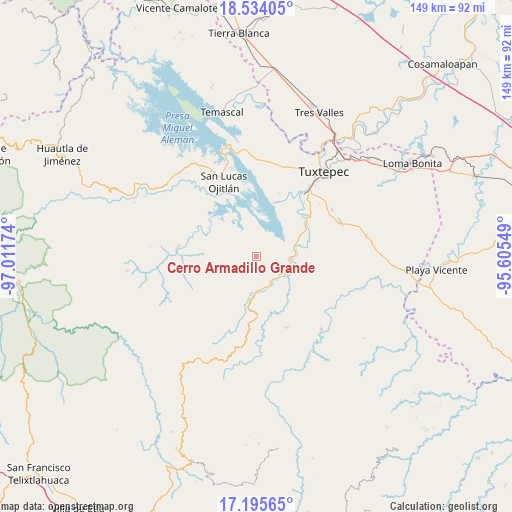 Cerro Armadillo Grande on map