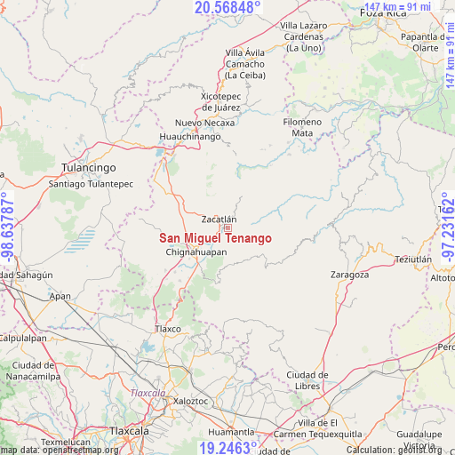 San Miguel Tenango on map