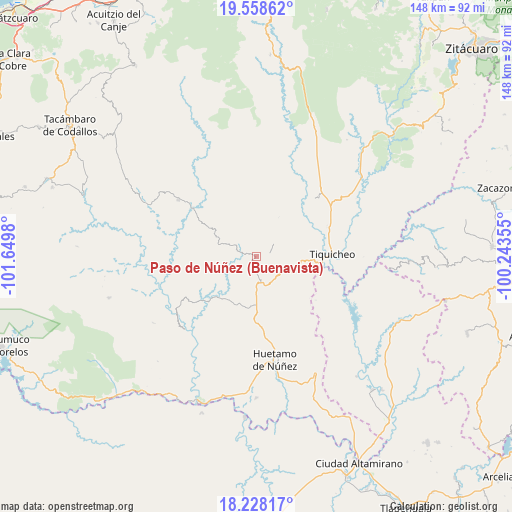 Paso de Núñez (Buenavista) on map