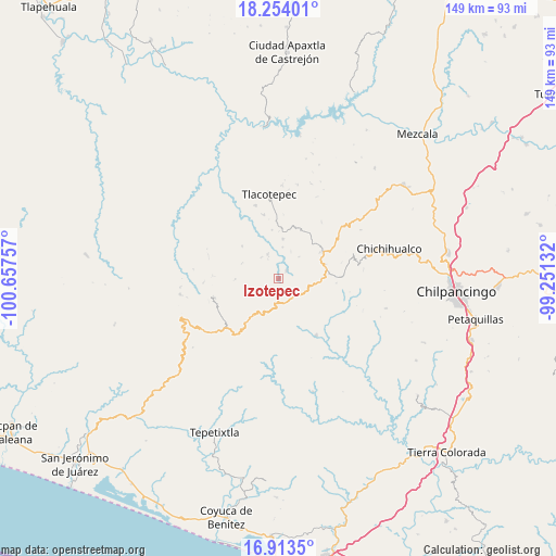Izotepec on map