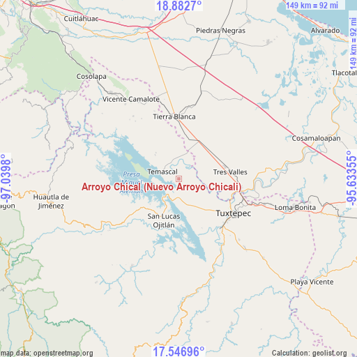 Arroyo Chical (Nuevo Arroyo Chicali) on map