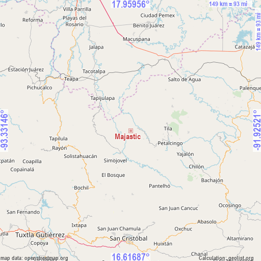 Majastic on map