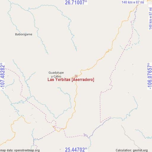 Las Yerbitas [Aserradero] on map