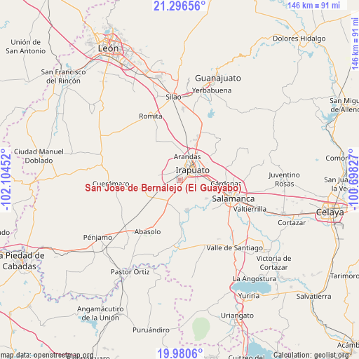 San José de Bernalejo (El Guayabo) on map