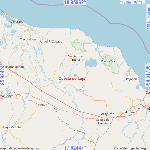 Cuesta de Laja on map