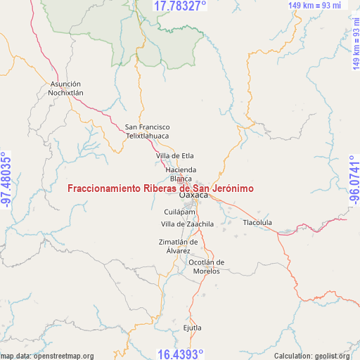 Fraccionamiento Riberas de San Jerónimo on map