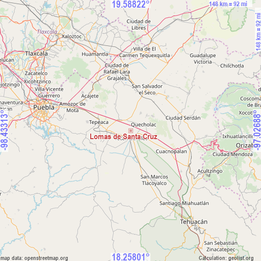 Lomas de Santa Cruz on map