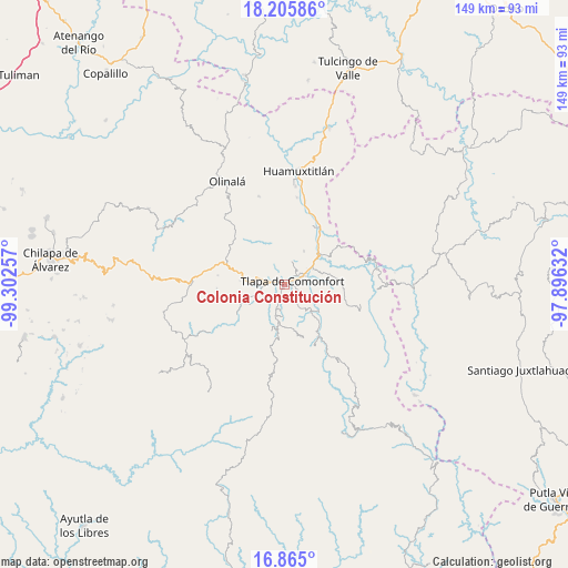 Colonia Constitución on map