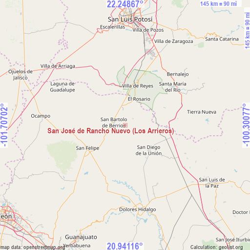 San José de Rancho Nuevo (Los Arrieros) on map