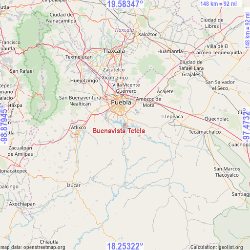 Buenavista Tetela on map