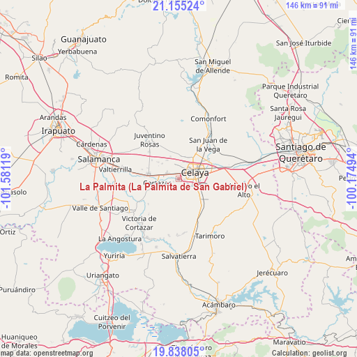 La Palmita (La Palmita de San Gabriel) on map