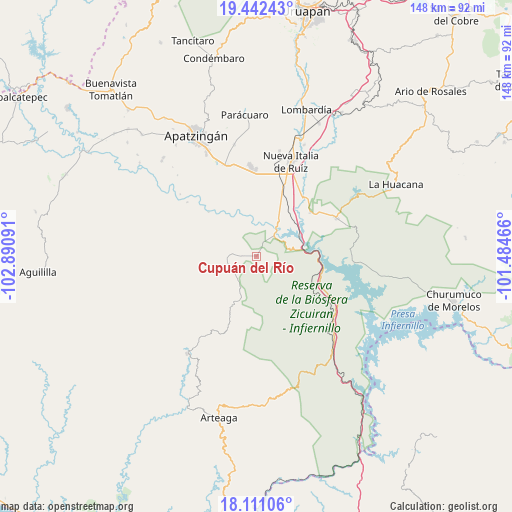 Cupuán del Río on map