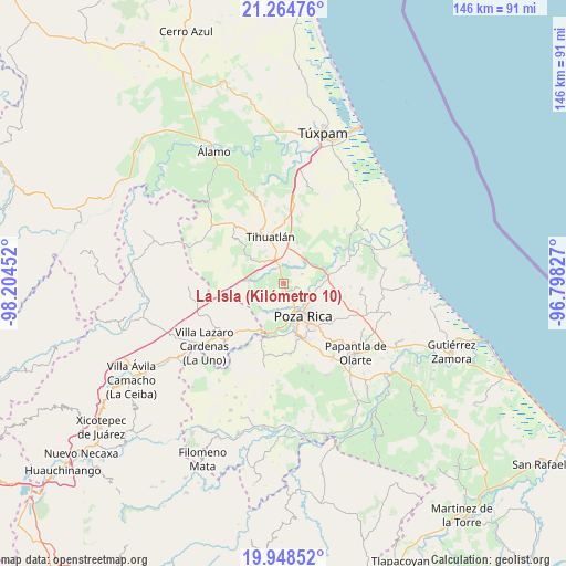 La Isla (Kilómetro 10) on map