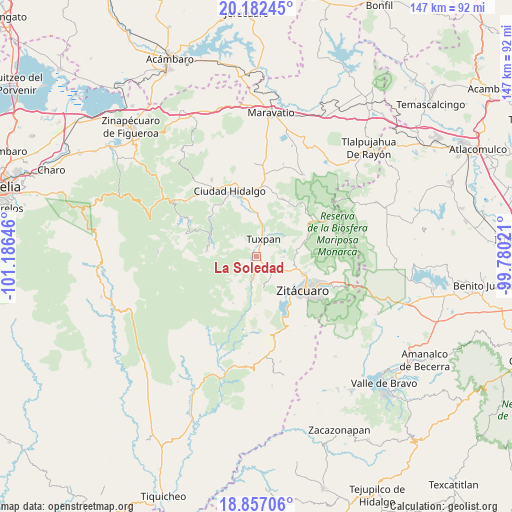 La Soledad on map