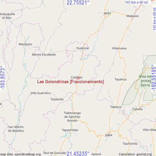 Las Golondrinas [Fraccionamiento] on map