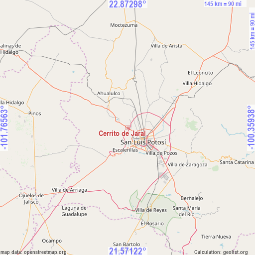 Cerrito de Jaral on map