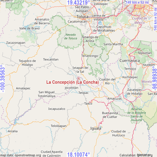 La Concepción (La Concha) on map