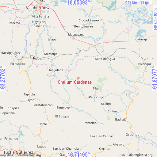 Chulum Cárdenas on map