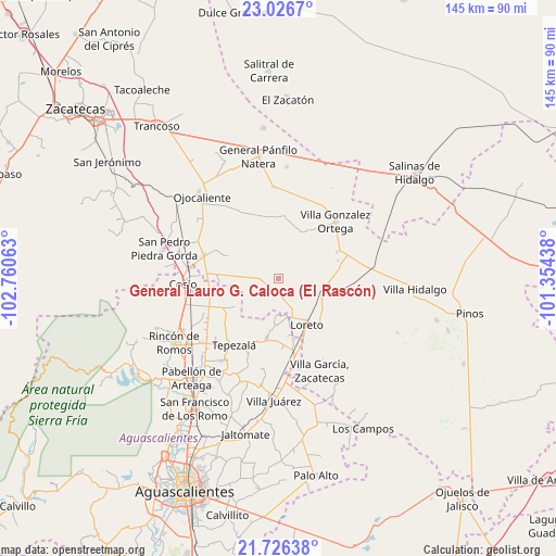 General Lauro G. Caloca (El Rascón) on map