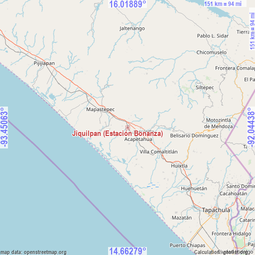 Jiquilpan (Estación Bonanza) on map