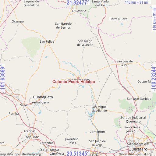 Colonia Padre Hidalgo on map