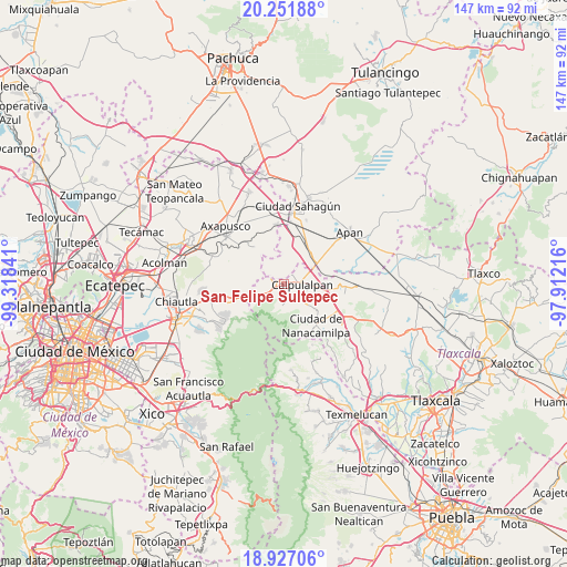 San Felipe Sultepec on map