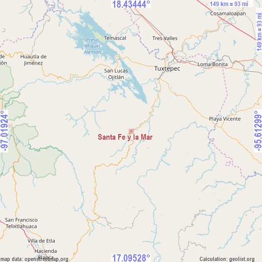 Santa Fe y la Mar on map