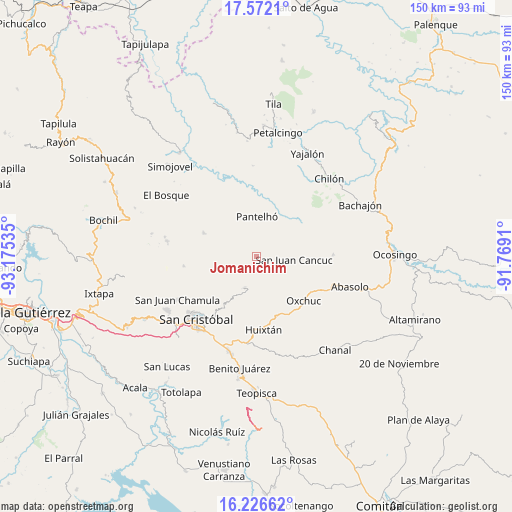 Jomanichim on map